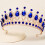 1Vintage Blauwe Waterdruppel Tiara Bruiloft Accessoire 2