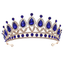 1Vintage Blauwe Waterdruppel Tiara Bruiloft Accessoire