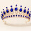 1Vintage Blauwe Waterdruppel Tiara Bruiloft Accessoire 3