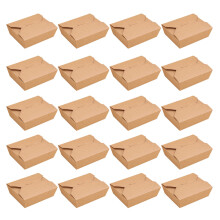 20 kraftpapieren lunchboxen 800 ml, geschikt voor thuis en restaurant