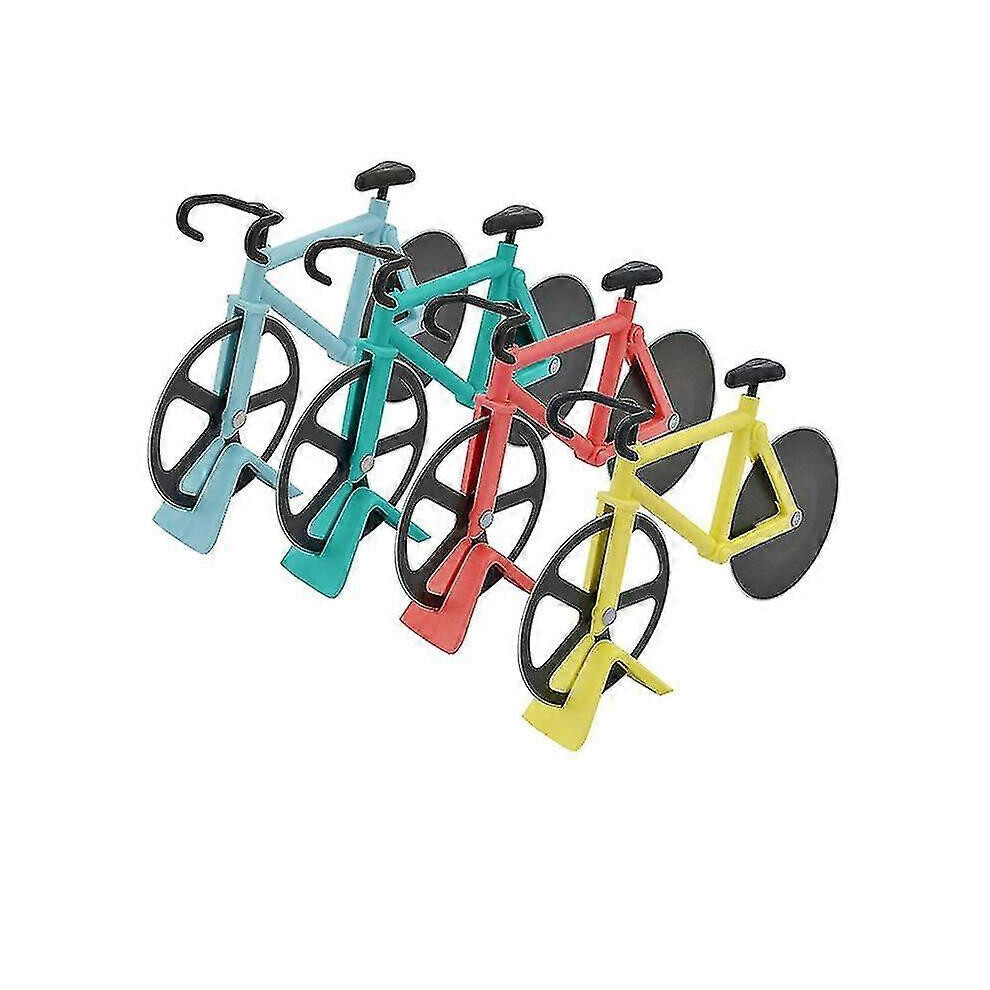 (Yellow) Bicycle Pizza Cutter with Stand, Heavy Duty Stainless Steel Pizza Cutter, Frosted Surface, Non-Stick and Sharp Blades, Fun Pizza Slicer-image-OPC-PKSKYRW-NEW