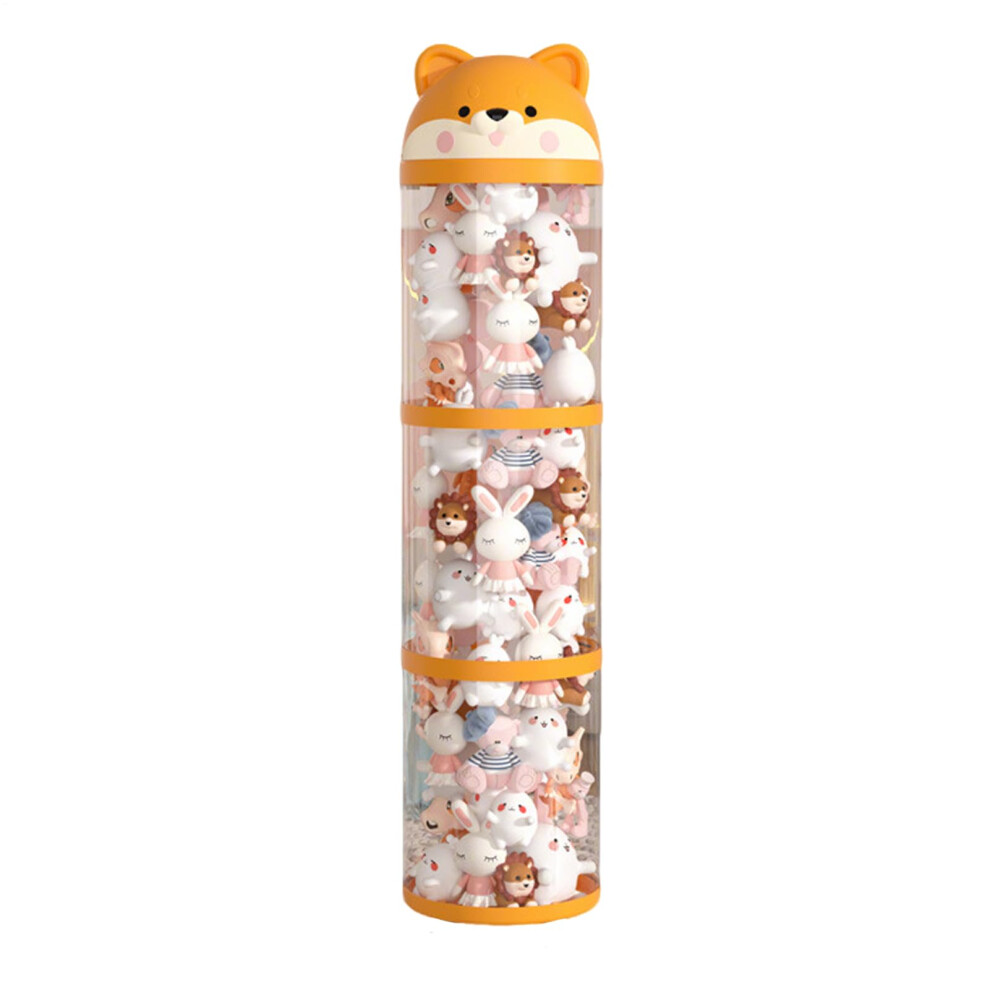 Stuffed Animal Holder Plush Storage Organizer Toy Tube, Large Capacity Clear Container With Wheels, Three-Layer Basic Model