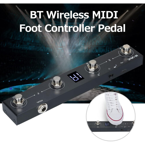 Lechnical Chocolate BT Wireless MIDI Controller Rechargeable 4 Buttons Portable MIDI Foot Controller Pedal APP Control 2