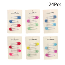 24Pcs Baby Barrettes Assorted Color Kids Hair Clips Animal Style