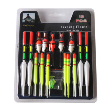 Sea Fishing Floats 15 Pcs Set Vertical Buoy Bobber Assorted Sizes Fish Accessory