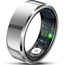 Smart Ring Size 8 IP68 Waterproof Heart Rate Monitor Workout Memory Activity Tracking Sleep Blood Oxygen Calories Silver