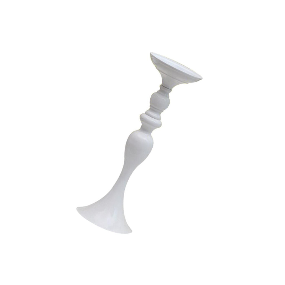 (White M) Sleek Metal Candlestick Tea Light Holder Long Stand Flower Vase Lead-image-OPC-PKSMK6W-NEW