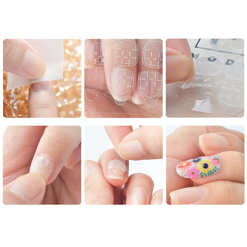 20 bogen transparente nagelkunst-klebefolie, doppelseitig, wasserdicht 1