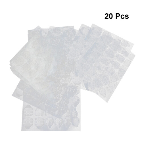 20 bogen transparente nagelkunst-klebefolie, doppelseitig, wasserdicht 2