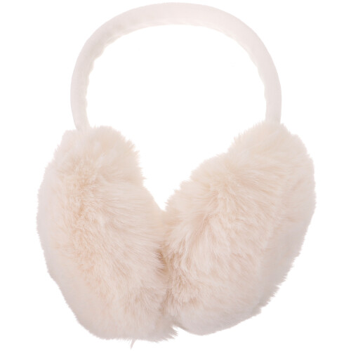Women's White Plush Winter Earmuffs Foldable Warm Ear Covers 2