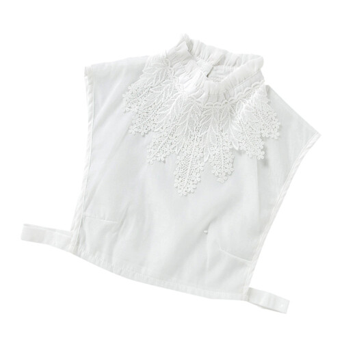 1 dames bloemenprint uitschuifbare kraag halfshirt (wit) 2
