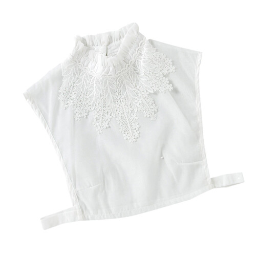 1 dames bloemenprint uitschuifbare kraag halfshirt (wit)