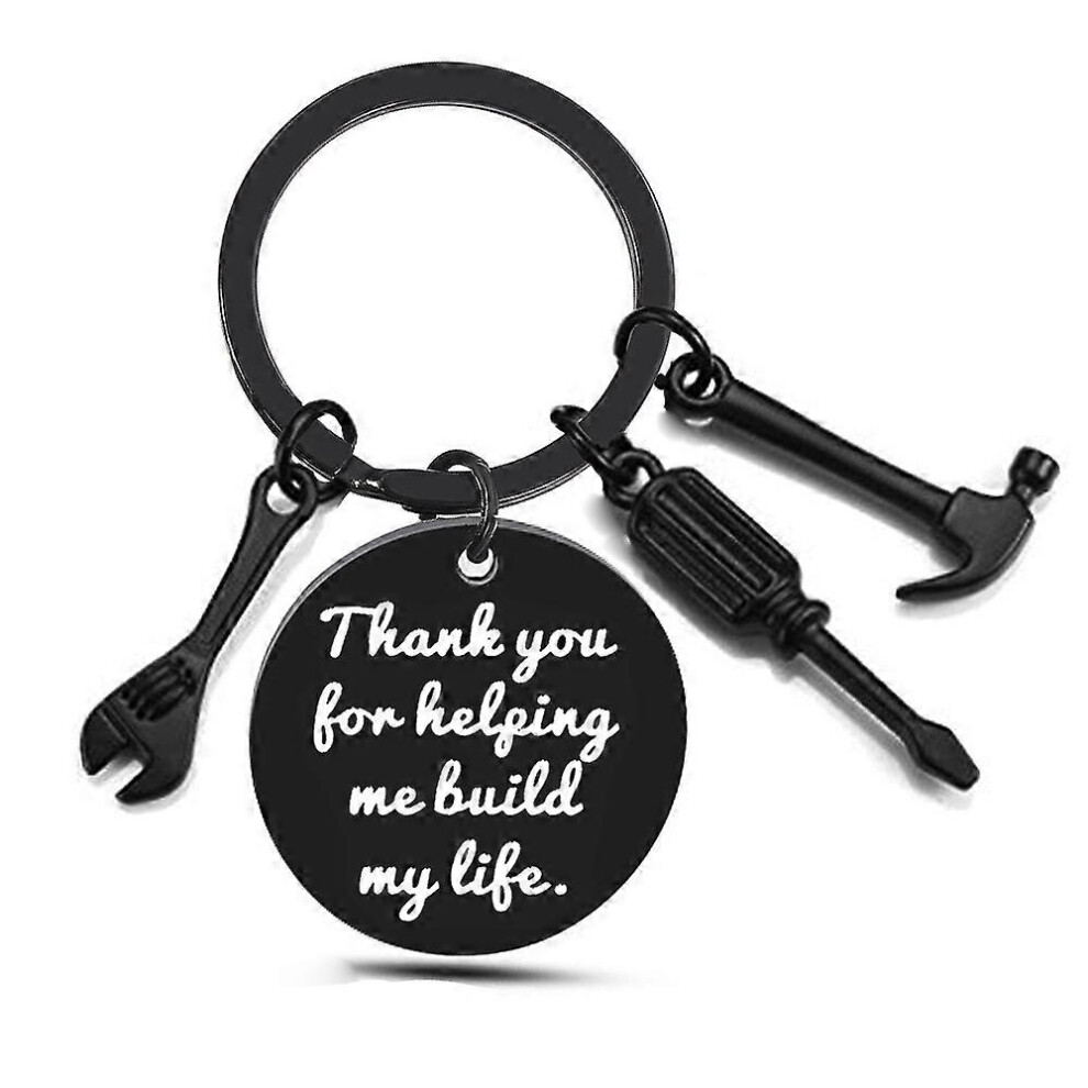 Kikidex (As Show, One Size) Dad Keychain Dad Gifts From Son Daughter Christmas Gift Keyring Fathers Day Gift For Dad Papa Daddy Black