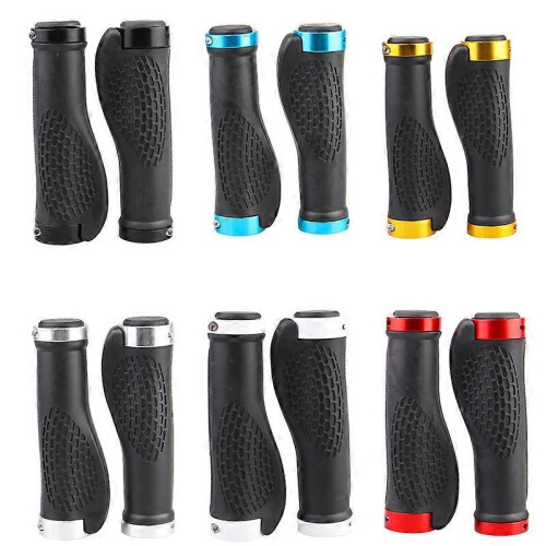 (As show, One size) Bicycle handlebar handle, double locked vice handlebar handle cover, ergonomic handle cover (gold) 2
