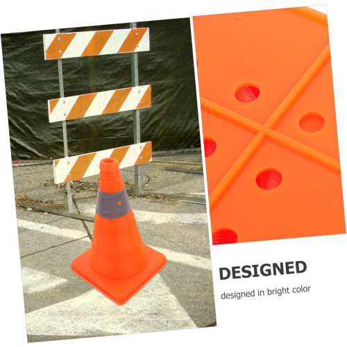 2Pcs Reflective Collapsible Traffic Cones Portable Multi-Function Safety Cones For Vehicle Direction Parking Training 2