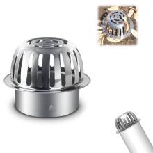 Dome Gutter Guard Filter 304 Stainless Steel Downspout Strainer Anti-Blocking Tool Stops Leaves Debris Fits 2-6.3 Inch