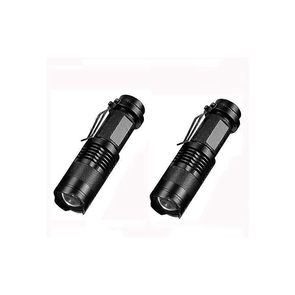 Kikidex (As Show, One Size) 2 Pack A300 Ultra Bright 300Lm Single Mode Zoom Focusing Pocket Flashlight