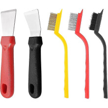 Pack Cleaning Scrapers for Ovens, Stoves, Induction Hobs and Freezers. Multi-Purpose Stainless Steel Kitchen Scraper with Grinding Wheel and 3