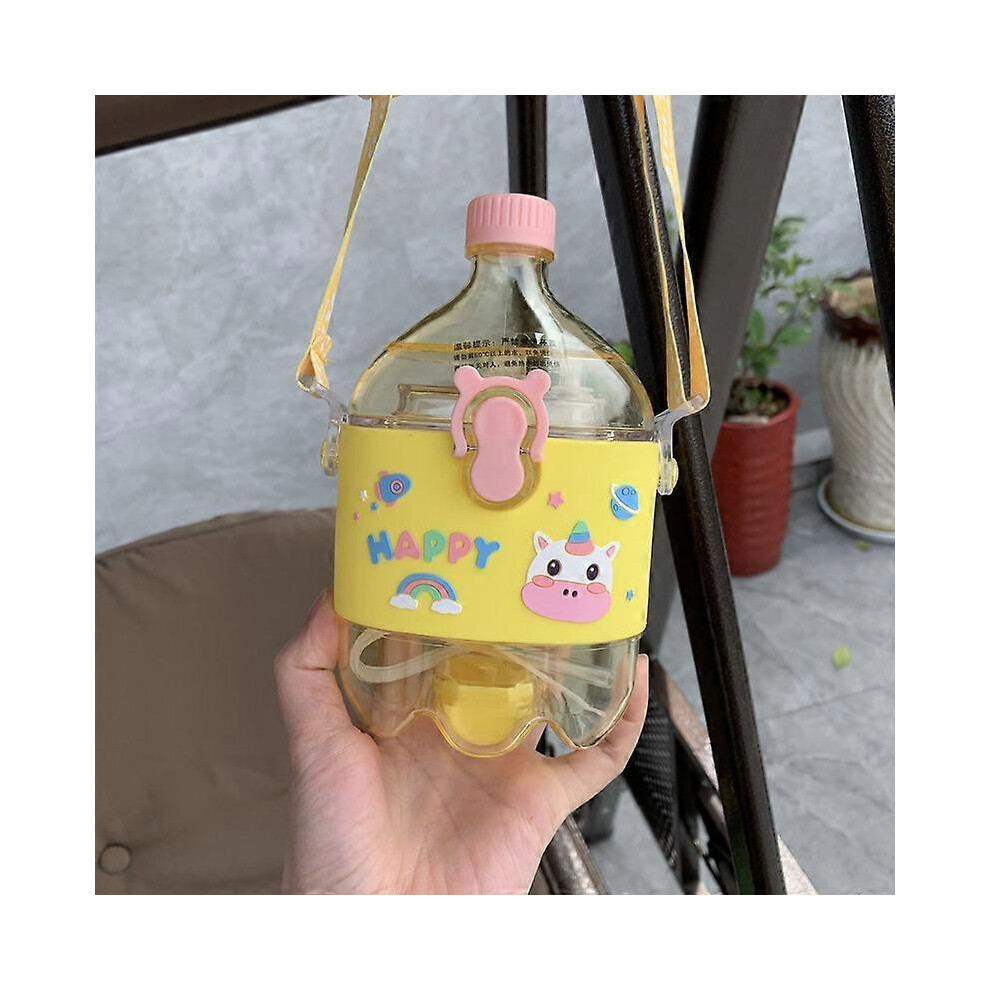 Kikidex (As Show, One Size) New Summer Cola Cup Creative Plastic Straw Cup Yellow 350Ml