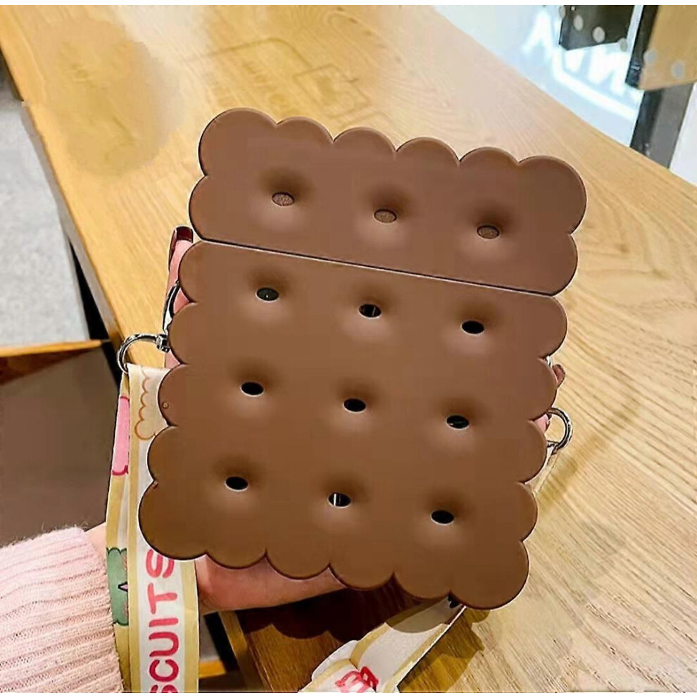Kikidex (As Show, One Size) Summer Creative Biscuit Strap Straw Cup Coffee Color 380Ml
