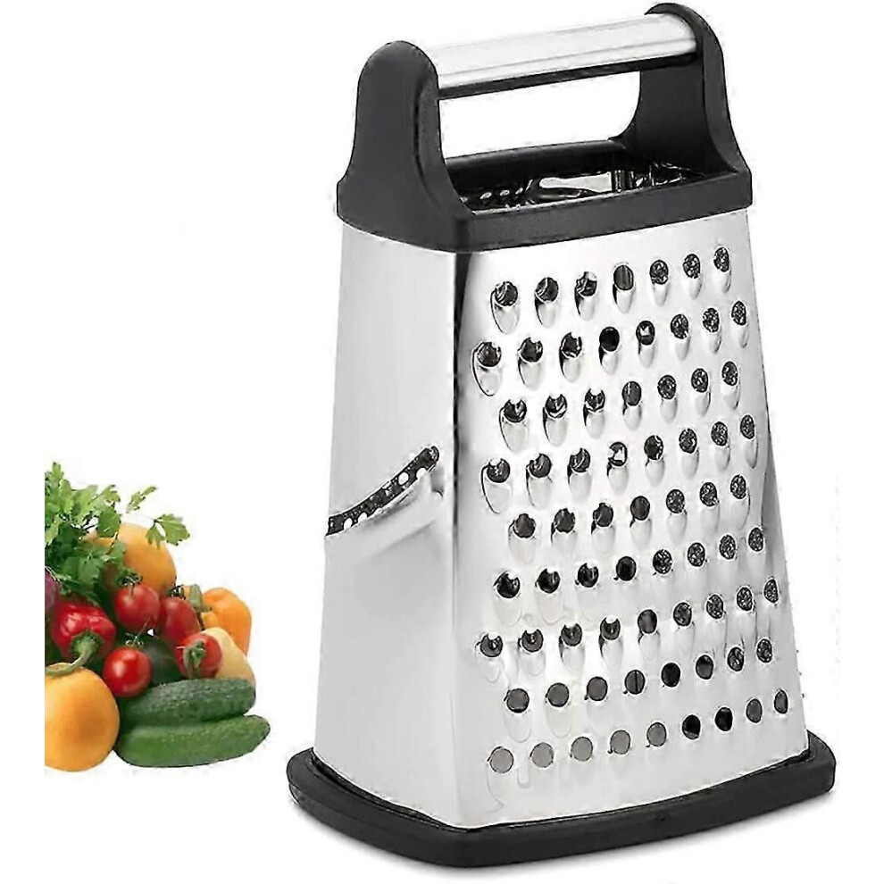 4-Sided Stainless Steel Grater - Kitchen Grater for Coarse and Fine Grating, for Fruits, Vegetables, Carrots-image-OPC-PKSND52-NEW