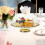 White Cake Stand with Clear Lid Ceramic Cake Holder 11