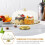 White Cake Stand with Clear Lid Ceramic Cake Holder 10