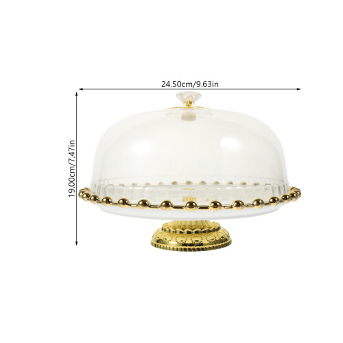 White Cake Stand with Clear Lid Ceramic Cake Holder 1