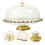 White Cake Stand with Clear Lid Ceramic Cake Holder 4