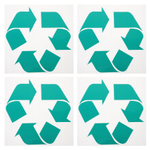 4 recycling-aufkleber selbstklebend grün für haushalt büro
