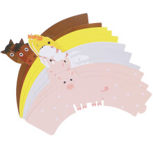 24 kuchenverpackungshalter cartoon-tiere aus papier