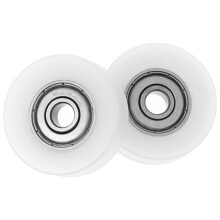 2Pcs Heavy Duty U-Type Bearing Pulley White Nylon Steel Door Roller