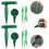 8Pcs Green Plastic Seed Tool 5-Gear Adjustable Garden Planter 9