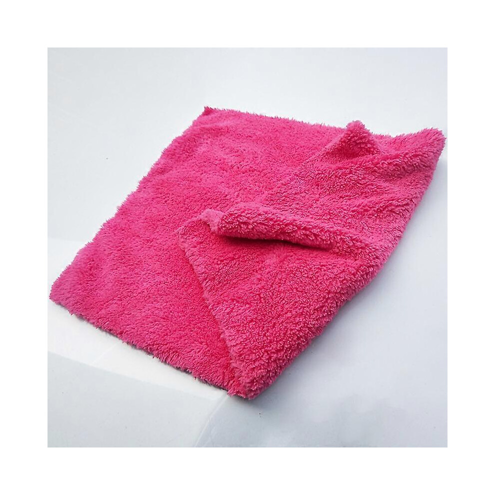 Kikidex (As Show, One Size) Coral Fleece Trimmed Towel, Car Dry Clean Detail Polished Towel, 11.8 X 15.7 Inches Fuchsia (Pack Of 2) Orange