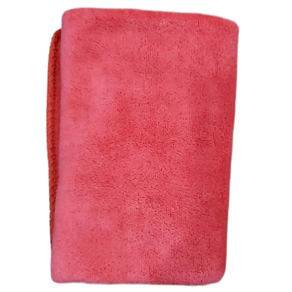 Kikidex (As Show, One Size) Microfiber Cleaning Cloth, Nonabrasive, Reusable & Washable For Car Wash & Waxing - 12.5 X 26.7" (Pack Of 2) Red