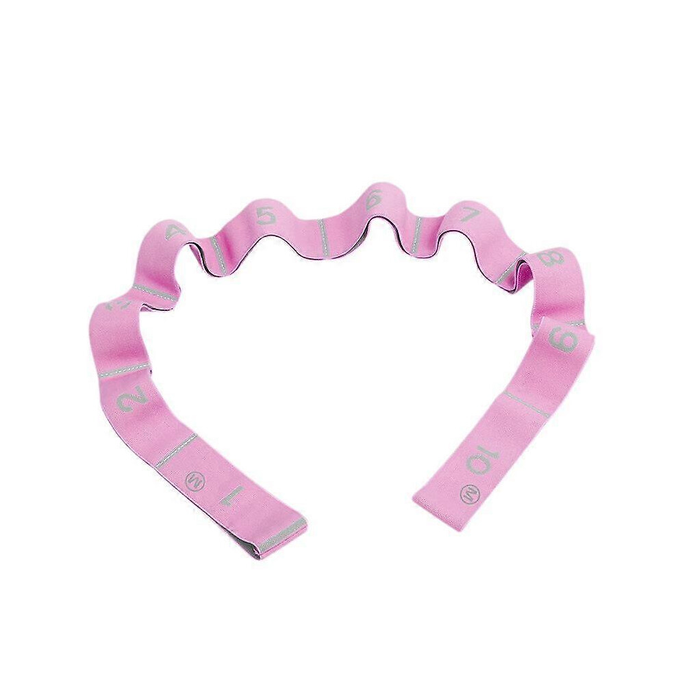 Kikidex (As Show, One Size) Yoga Stretch Band Fitness Rally Band Resistance Band Elastic Band Digital Stretch Band (Ten Grids - Pink)