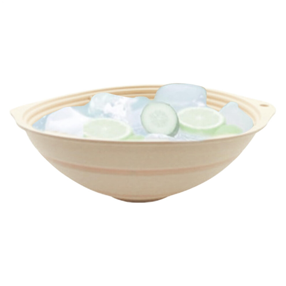 Beige Face Bowl For Ice, Facial Plunge Bowl For Ice, Foldable Water Basin, Portable Spa, Skin Cleansing Routine