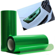 (As show, One size) 11 X 98 Inches Self Adhesive Headlight, Tail Lights, Fog Lights Tint Vinyl Film (Green)
