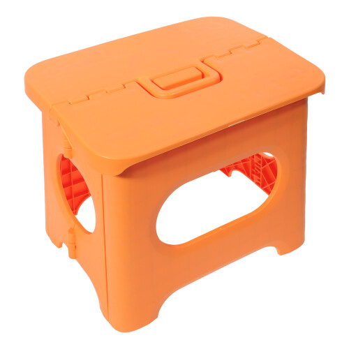 1Pc Small Foldable Stool Orange PP Folding Taboret for Home Travel 2
