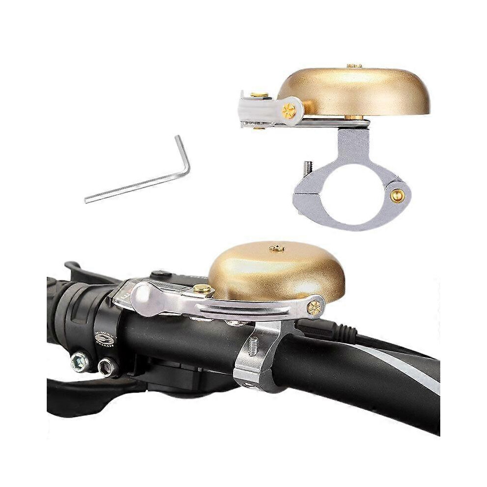 Kikidex (As Show, One Size) Classic Bike Bell With Nice Loud Tone Road Bike Mountain Bike Horn - Large - Dust (One) Gold