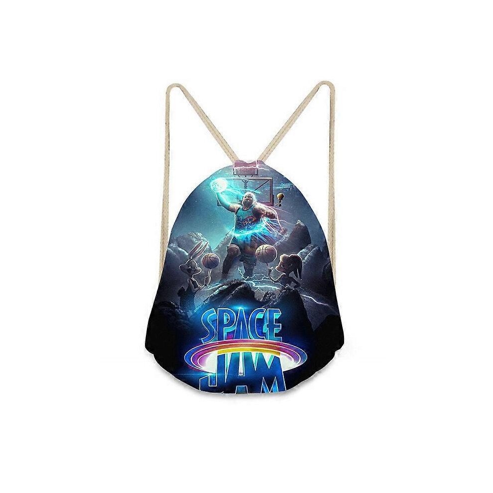 (As show, One size) Basketball Drawstring Gym Bag School Yoga Swimming Mountaineering Rope Bag Backpack Boys Girl Gift Air Slam Dunk-08