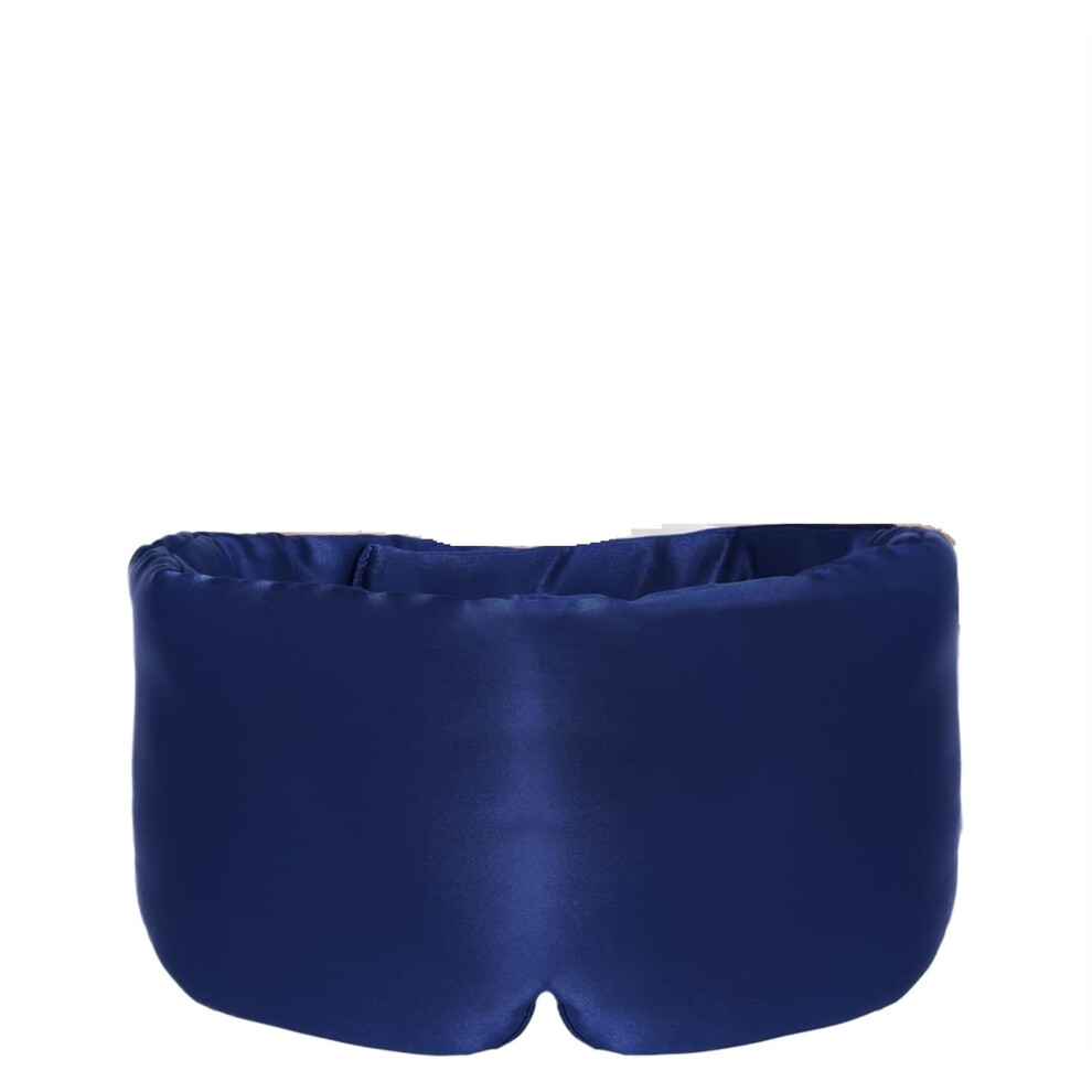 Light Silk Eye Mask Mulberry Silk Sleeping Mask Blocking Eye Mask Soft Padded Travel Sleep Aid Navy