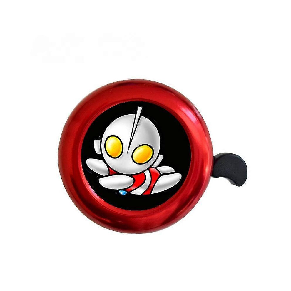 Kikidex (As Show, One Size) Aluminum Bicycle Bell Bicycle Accessories, Loud And Clear Sound Of Bicycle - Bell Ultraman (Two) Red