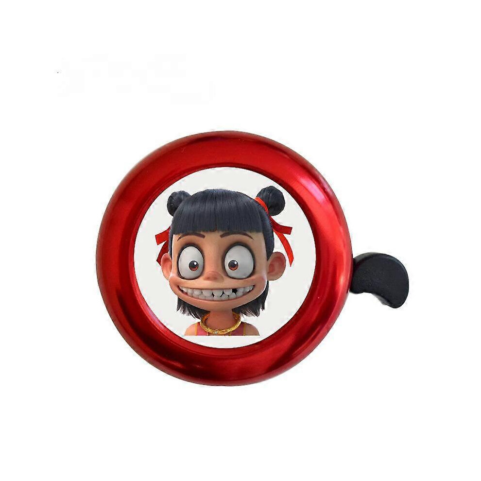 Kikidex (As Show, One Size) Aluminum Bicycle Bell Bicycle Accessories,Bike Loud And Clear Sound- Bell Nezha(Two) Red