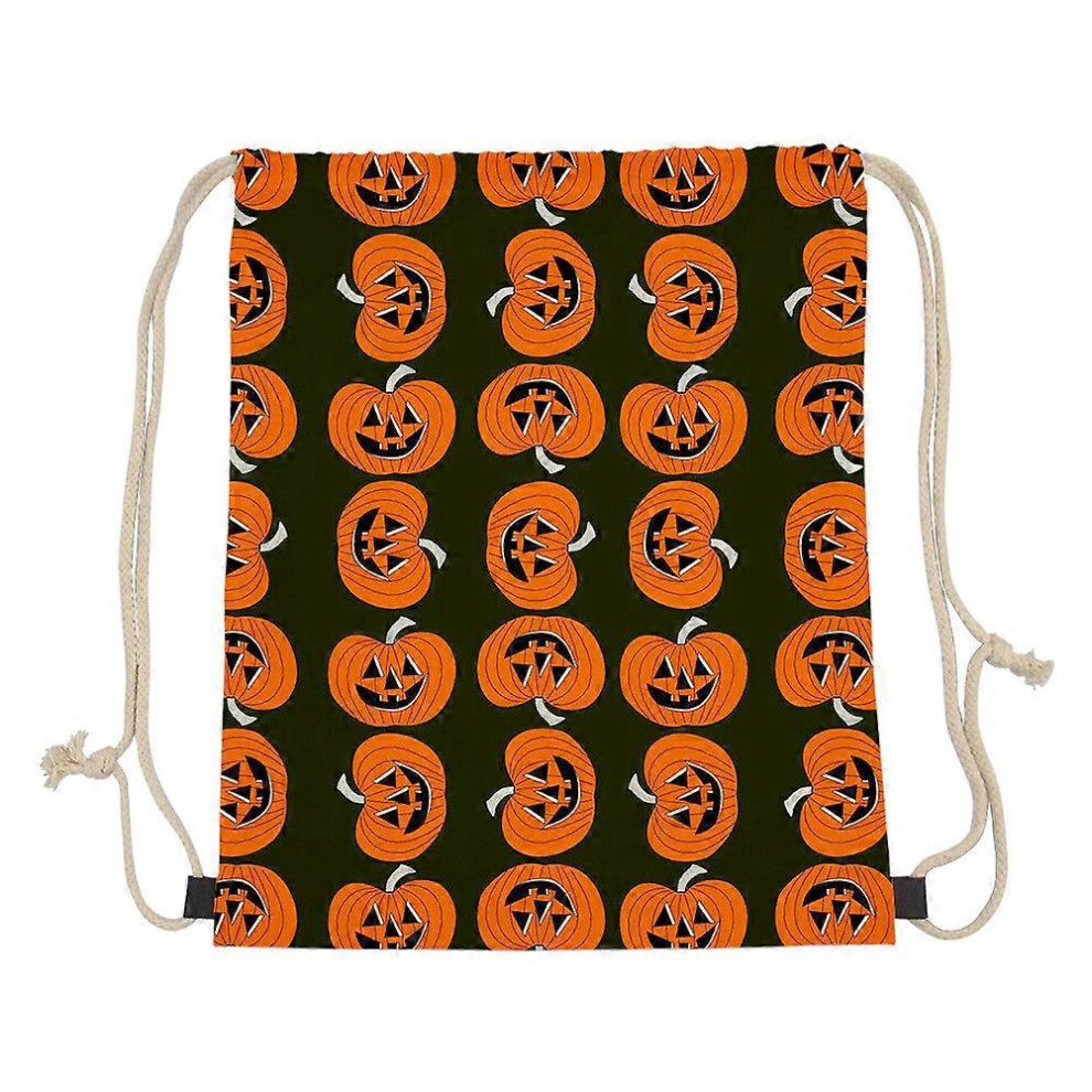 Kikidex (As Show, One Size) Halloween Pumpkin Drawstring Gym Bag School Yoga Swimming Mountaineering Rope Bag Backpack Boy Girl Gift Hbc202865z3