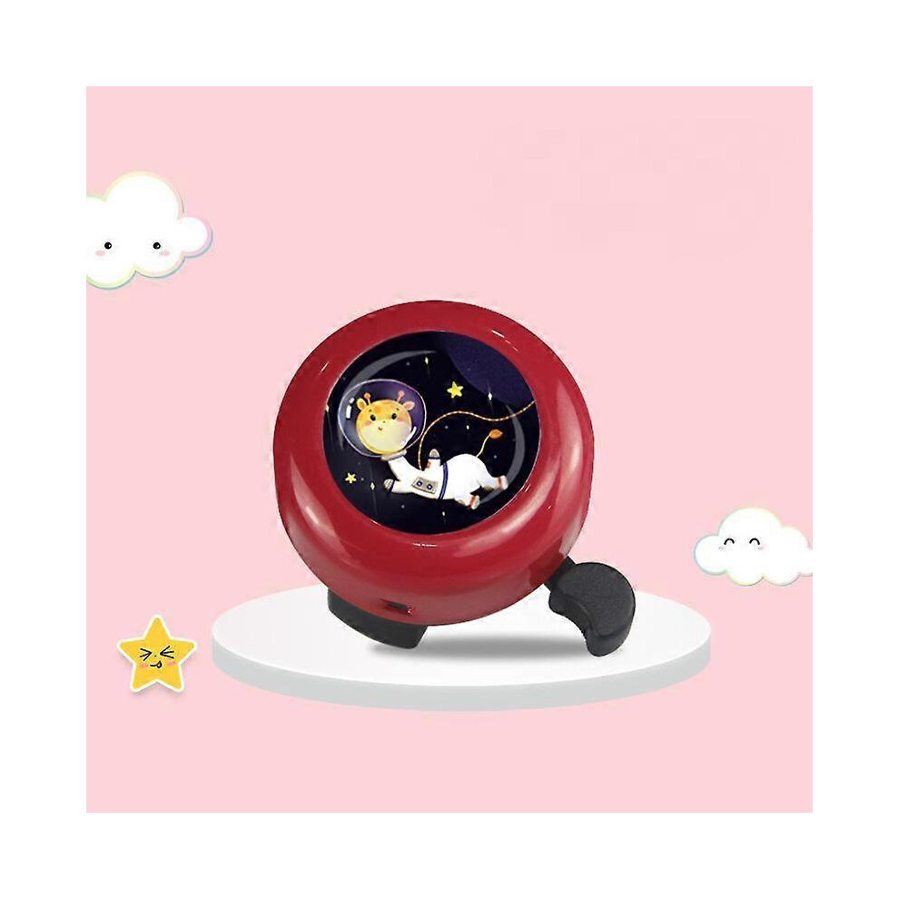 Kikidex (As Show, One Size) Classic Alloy Steel Bicycle Bell Loud Bicycle Bell - Cartoon Fawn (One) Red