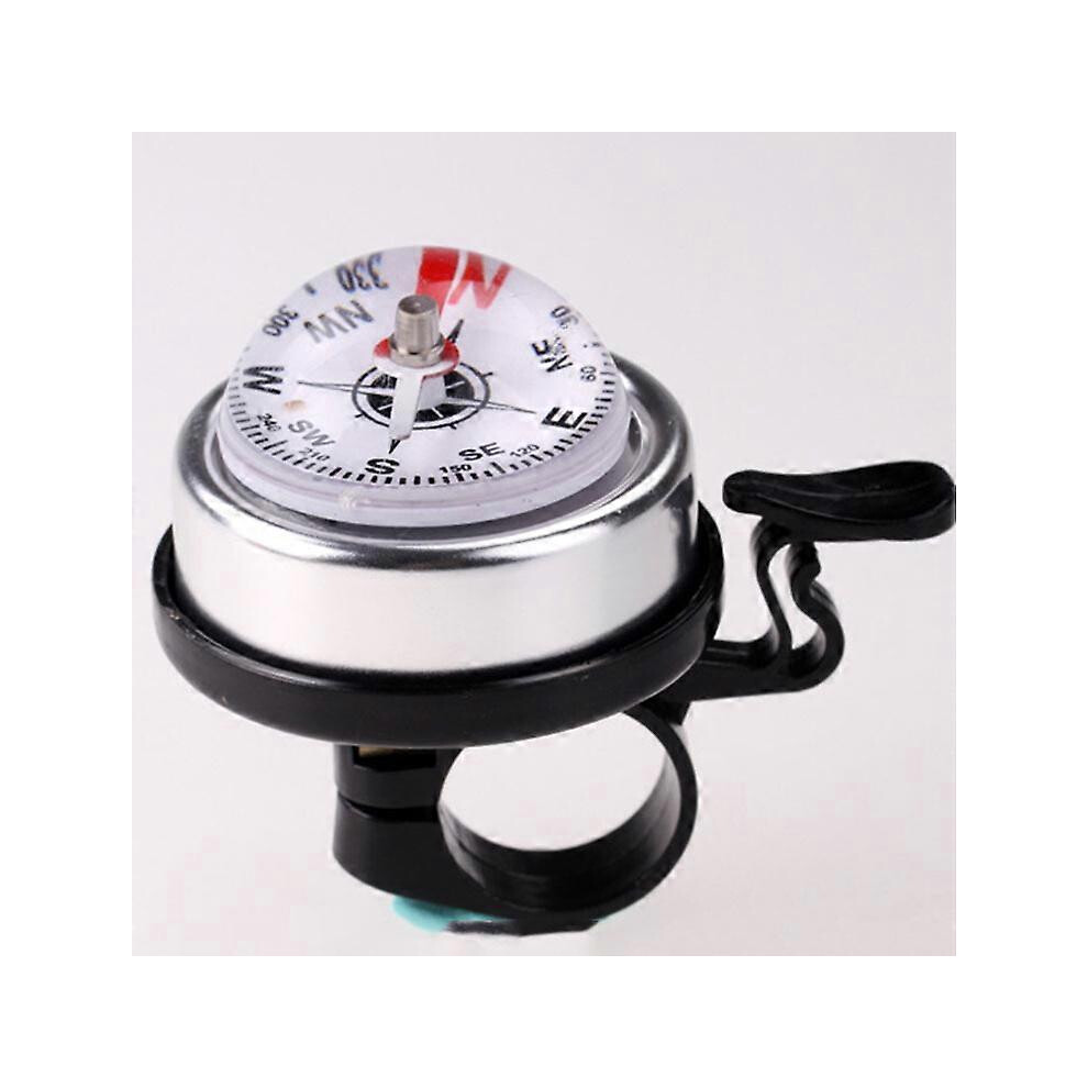 Kikidex (As Show, One Size) Classic Aluminum Bicycle Compass Bell With Nice Loud Tones - (One) Silver