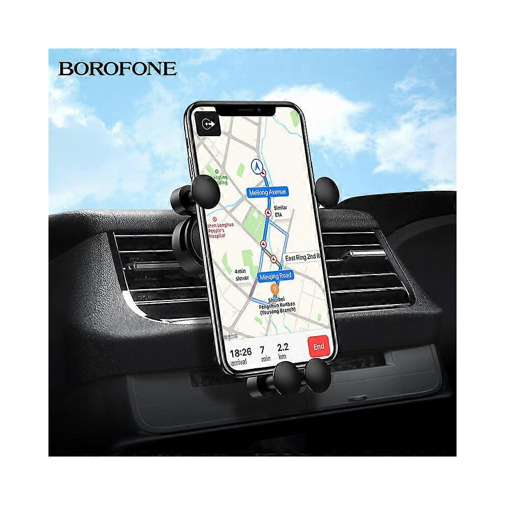 Kikidex (As Show, One Size) Borofone Bh19 Eddie Gravity Linkage Car Bracket Creative Air Outlet Universal Mobile Phone Navigation Bracket