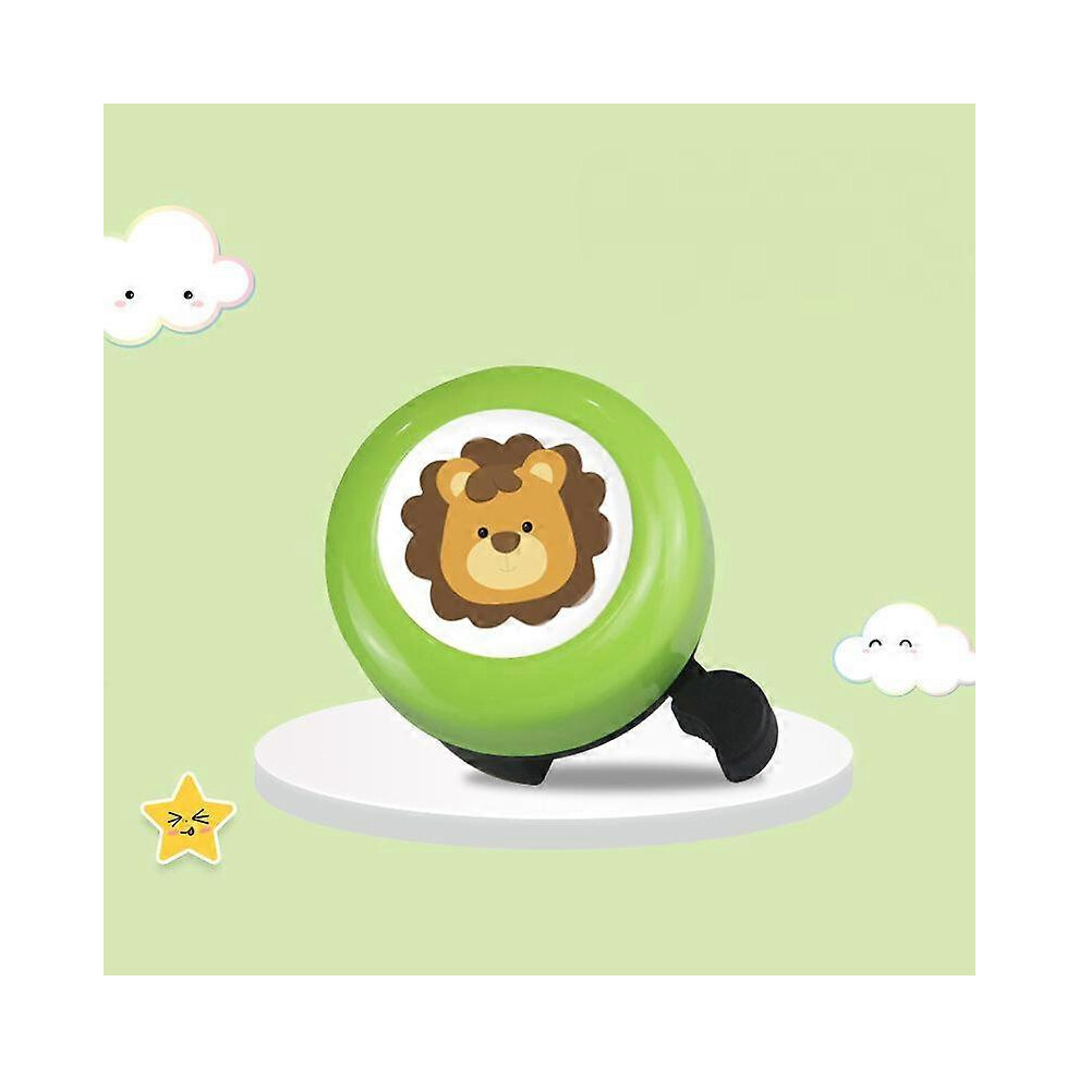 Kikidex (As Show, One Size) Classic Alloy Steel Bicycle Bell Loud Bicycle Bell - Cartoon Lion (One) Green