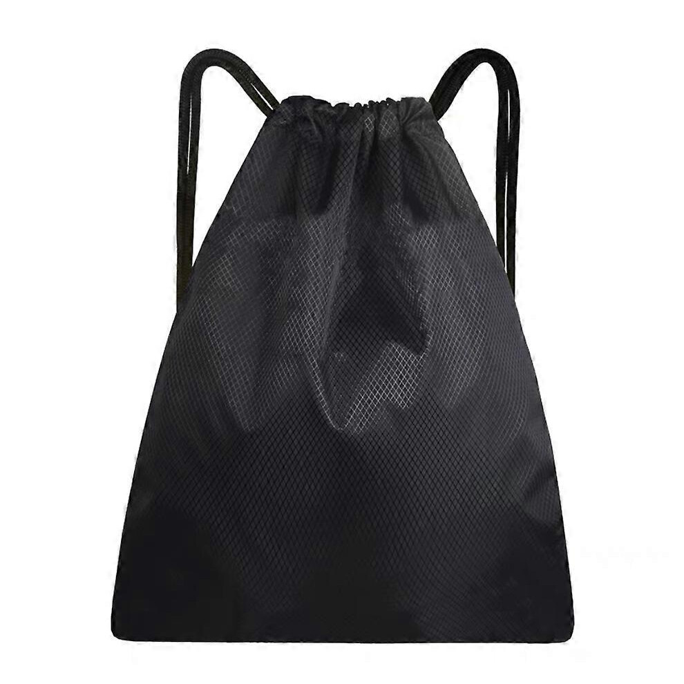 Kikidex (As Show, One Size) Bulk Drawstring Backpack Bags Sacks Tie Bags Tote Bags Sports Storage Fitness Travel 15.7X18.8 Thick Black